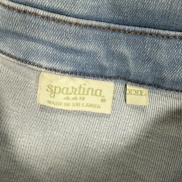 Spartina 449 Knox Denim Jacket Light Blue Wash Women's Size XXL 2X - Picture 4 of 8